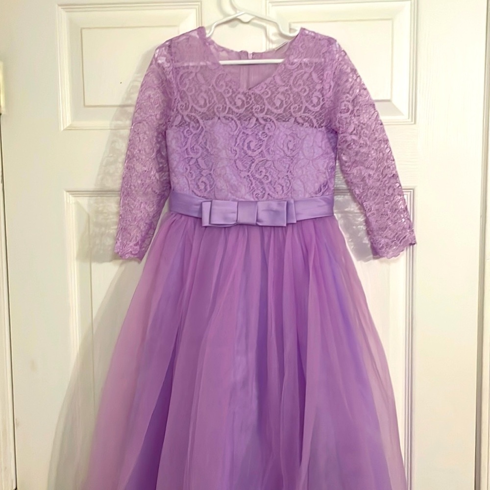 Lace and tulle purple dress